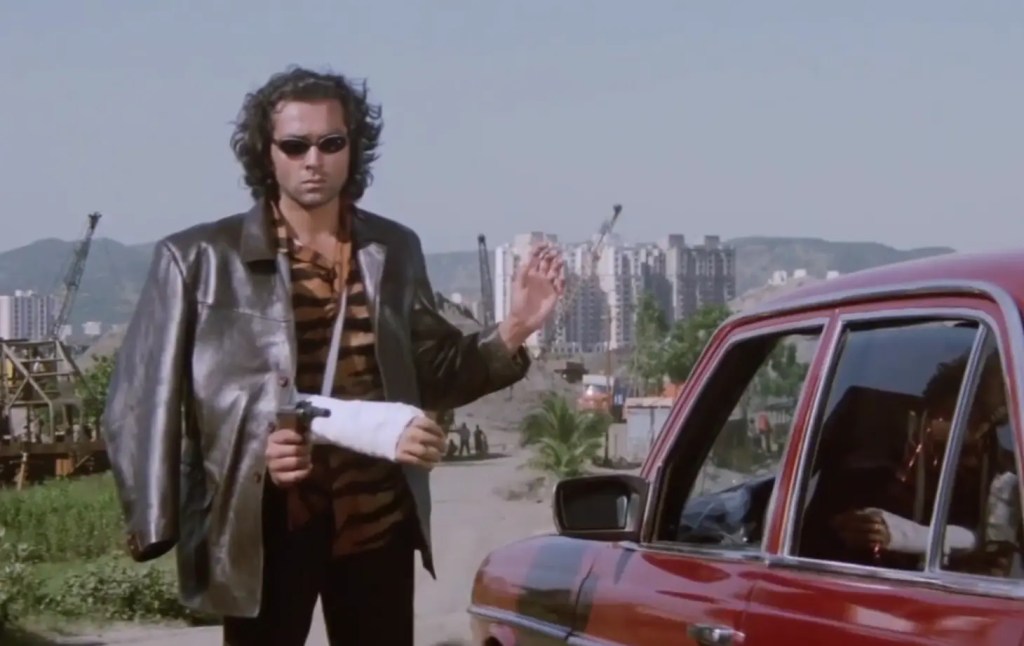 Bobby Deol in Soldier Movie Shooting With a Bandaged Arm meme template