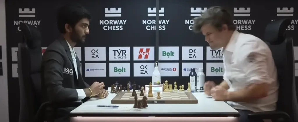 Magnus Carlsen table slam after defeated by Gukesh