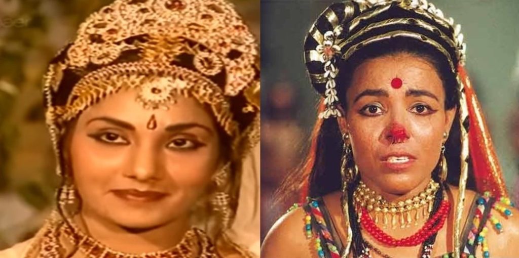 Shurpanakha before and after her nose cut off