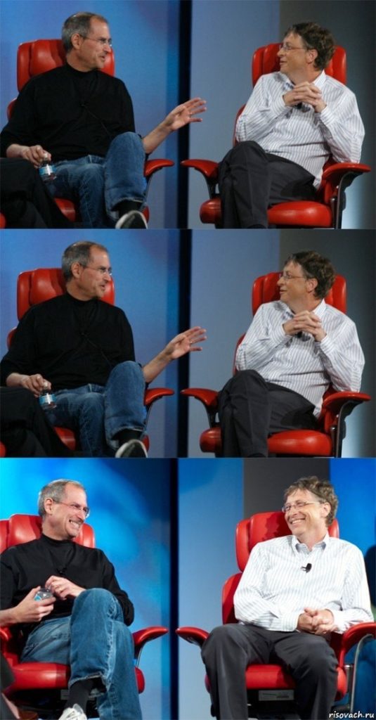 Steve Jobs vs. Bill Gates meme template