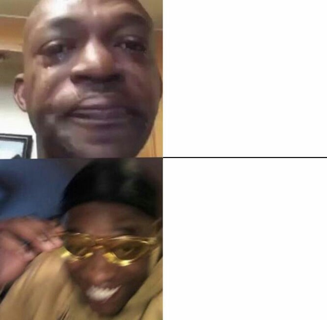 Yellow Glasses Guy and sad black man blank meme template