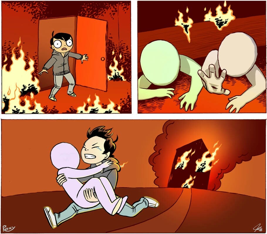 You Can Only Save One From Fire blank meme template. 
