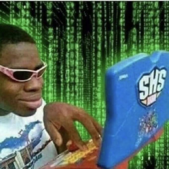 Black hackerman Ryan Beckford black guy using laptop meme template
