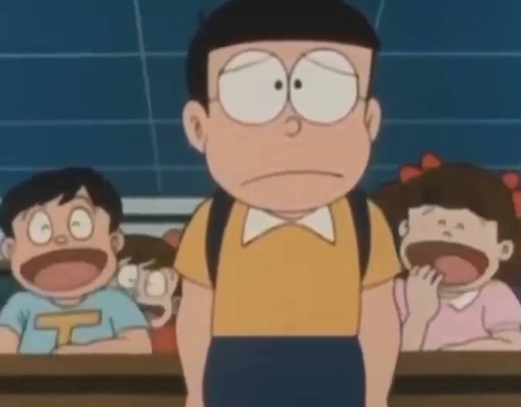 classmates laughing at nobita doremon meme