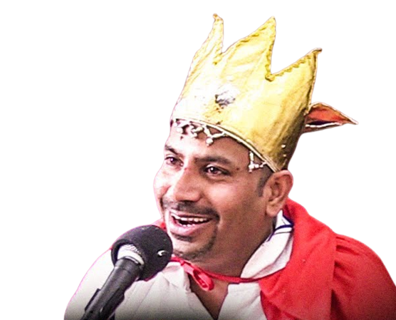 Meme lord puneet kumar superstar wearing a crown