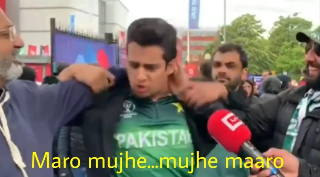 Maaro mujhe mujhe maro pakistani cricket fan after india pakistan world cup match