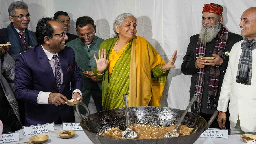 nirmala sitharaman at halwa ceremony meme template