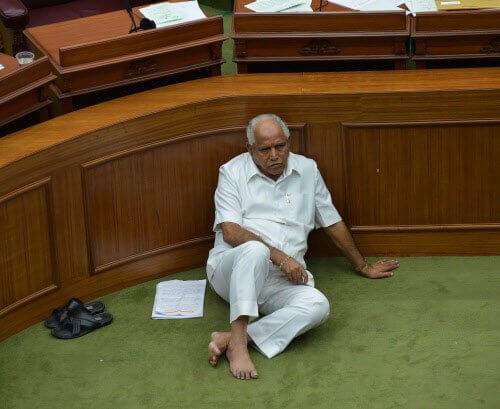 BS Yeddyurappa Sitting On Dharna At The Well of the Assembly Meme